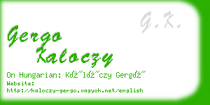 gergo kaloczy business card